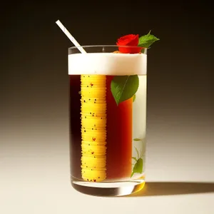 Refreshing Citrus Juice in Glass with Ice