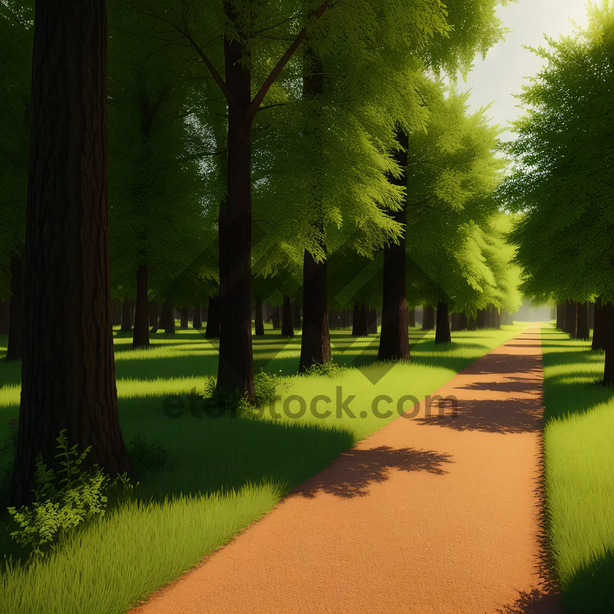 Picture of Serene Path through Vibrant Autumn Forest