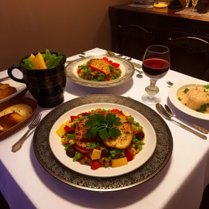 Delicious Gourmet Dinner Plate with Healthy Vegetables