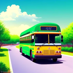 School Bus on a Sunny Road