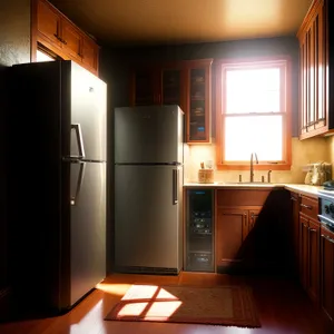 Modern Kitchen Design with Wood Table and Stylish Light Fixtures