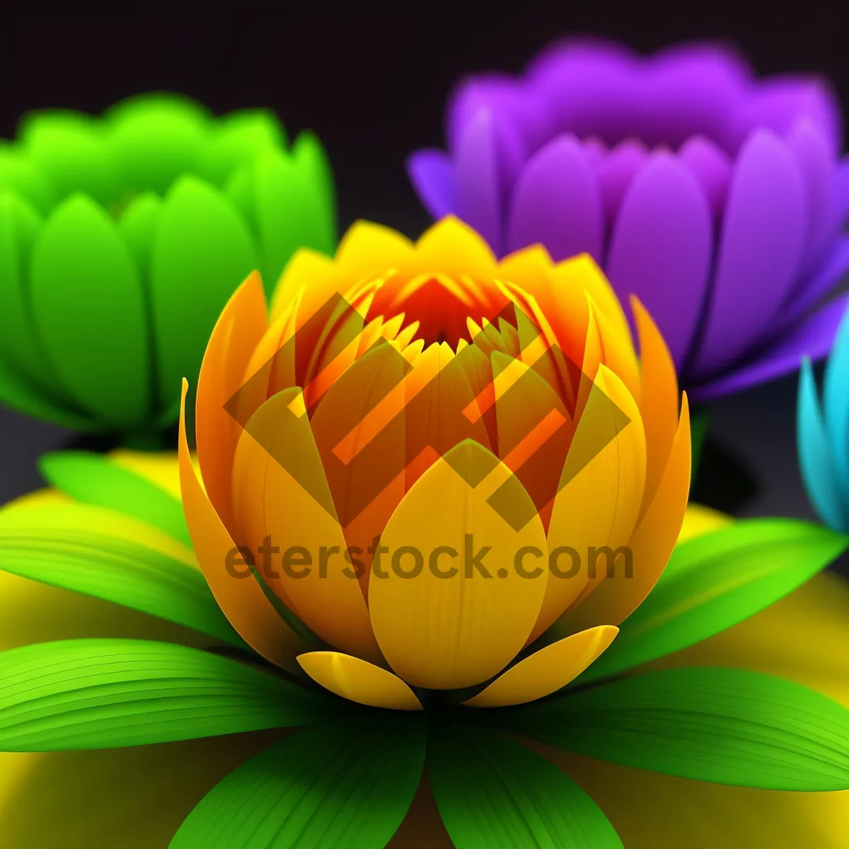 Picture of Vibrant Tulip Blossom: Yellow Petal Delight
