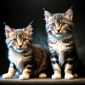 Furry Tabby Kitten with Curious Eyes