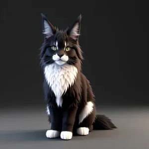 Furry Charm: Adorable Domestic Cat with Striped Gray Fur