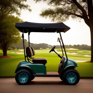 Golf Cart on Green Grass