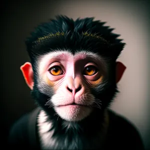 Adorable Baby Primate With Piercing Black Eyes