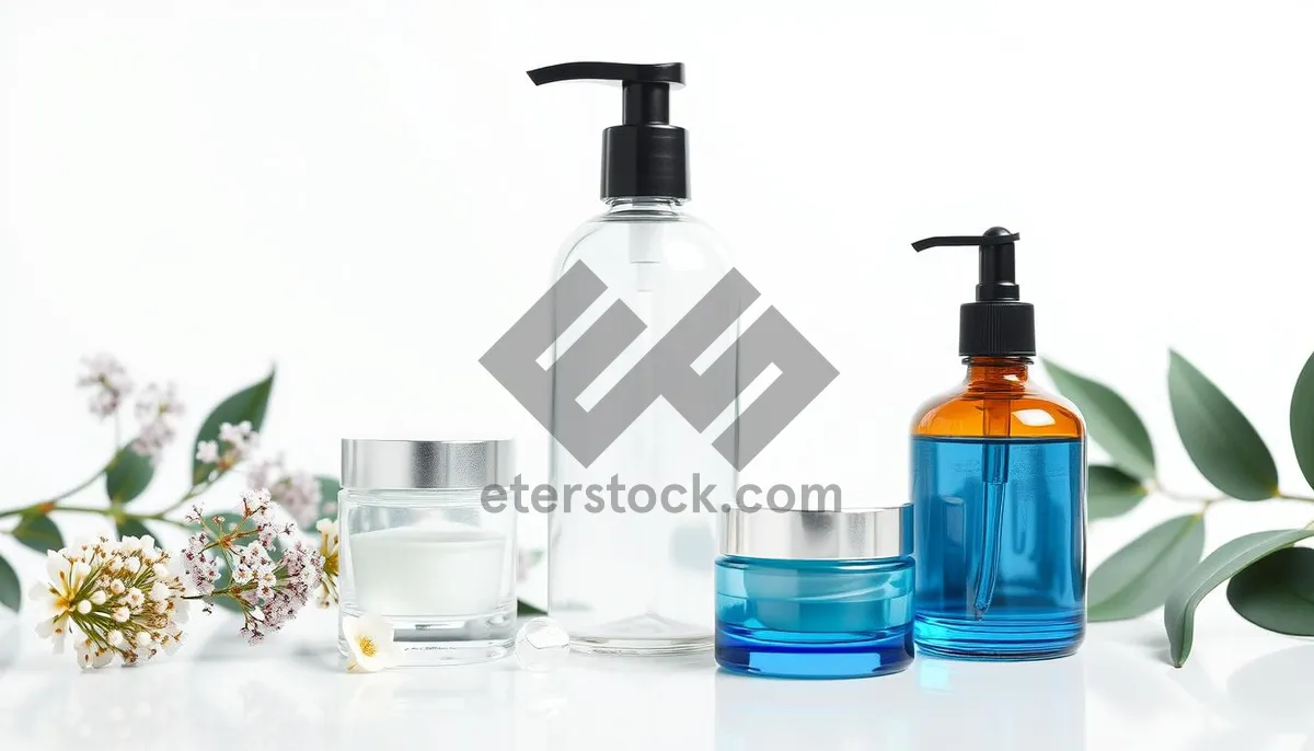 Picture of Spa relaxation with clean cosmetics and glass container