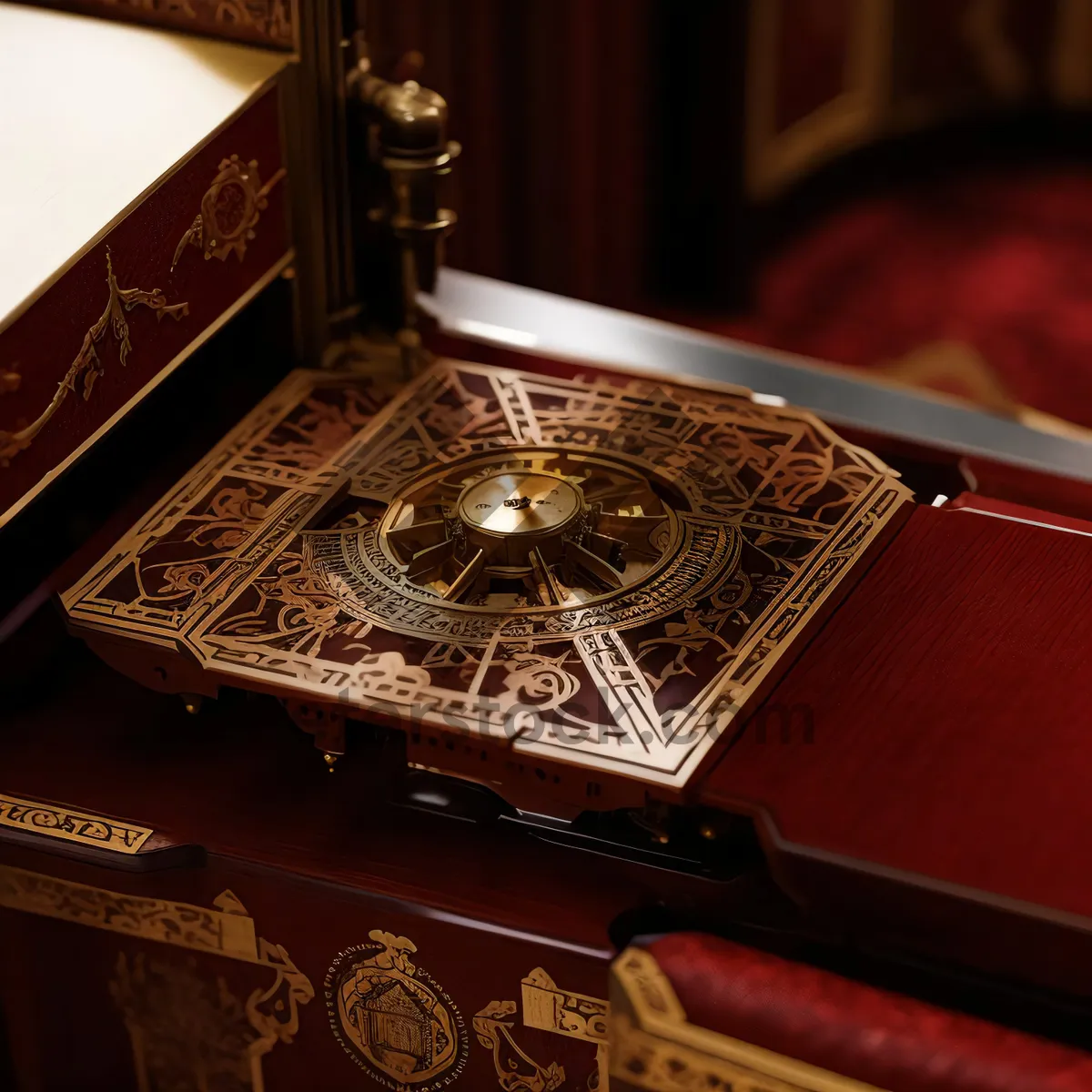 Picture of Golden roulette wheel and music box hand