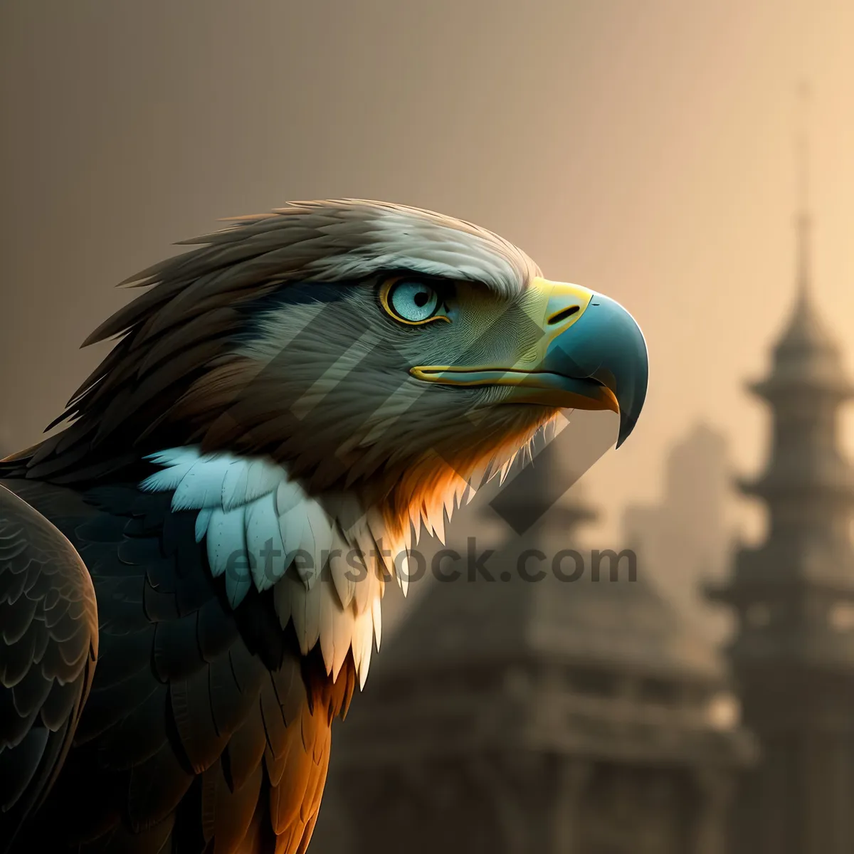 Picture of Wild Hunter: Majestic Bald Eagle Soaring with Sharp Gaze