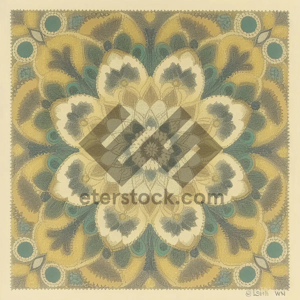 Picture of Renaissance Royal Paper Silhouette with Floral Damask Pattern