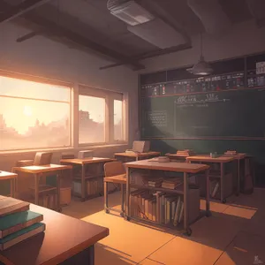 Modern Kitchen Table with Wooden Chairs in Luxury Home