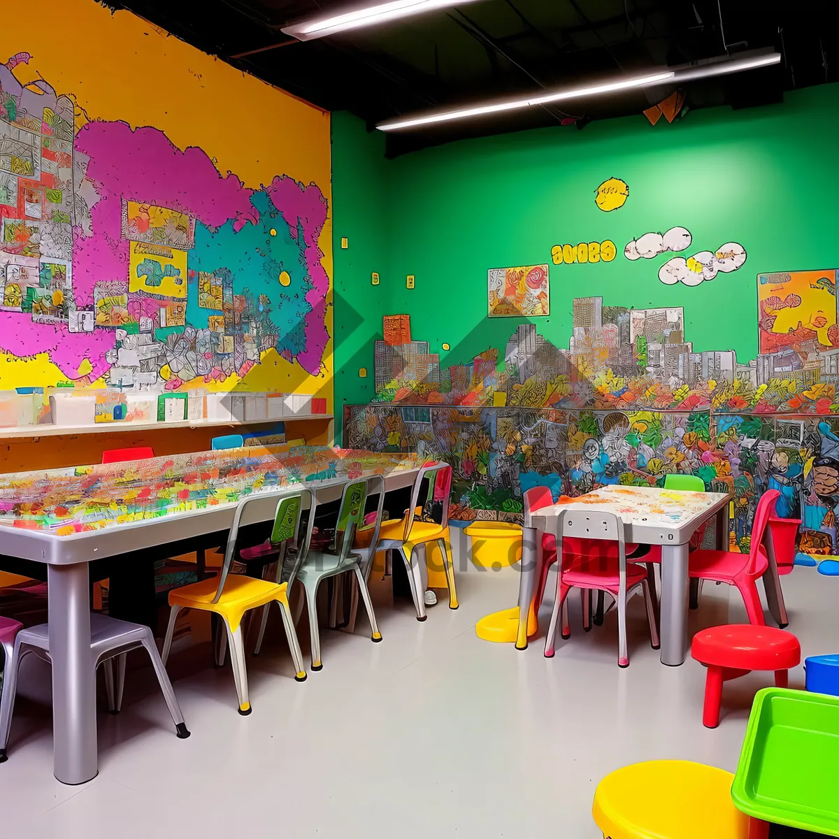 Picture of Modern Restaurant Interior with Stylish Furniture