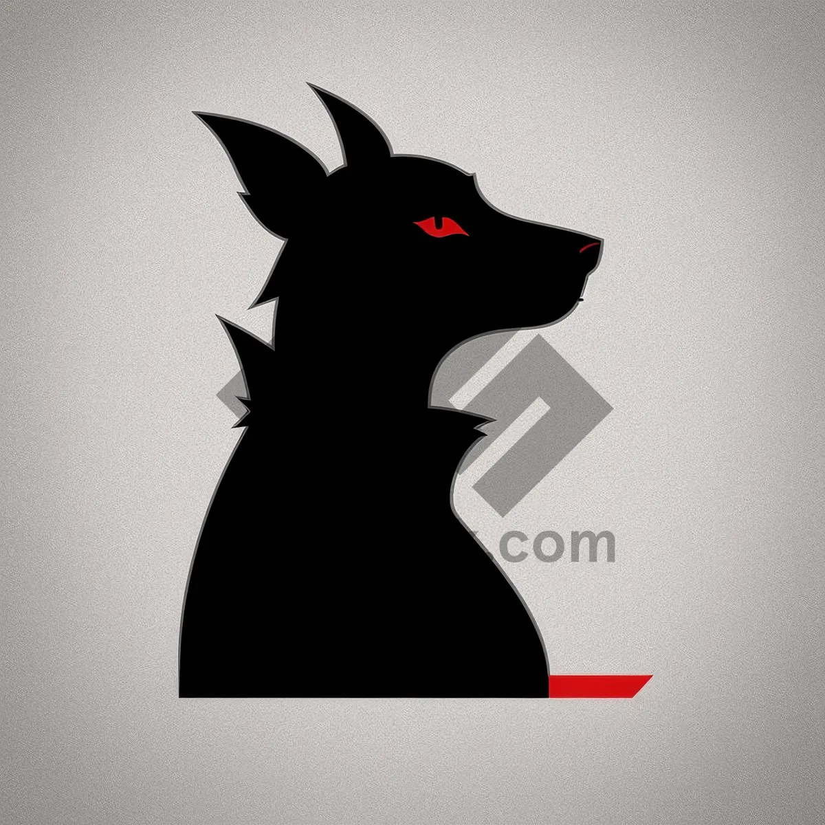 Picture of Graceful Black Cat Silhouette with Fashionable Neck Art