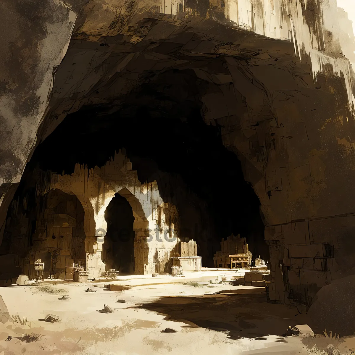 Picture of Ancient Rock Cave Dwelling in Historic Canyon