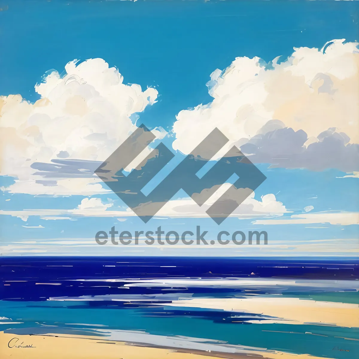 Picture of Serene Tropical Beach Paradise under Sunny Skies