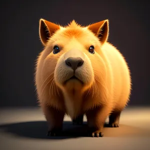 Adorable Brown Guinea Pig in Studio Portrait