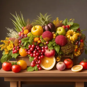 Assorted Fresh Fruits in a Basket