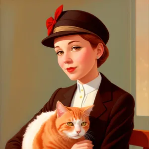 Furry Feline with Bow Tie - Adorable Cat Portrait