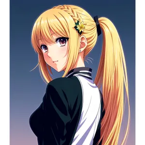 Cartoon Charm: Fashionable Face with Sexy Amulet