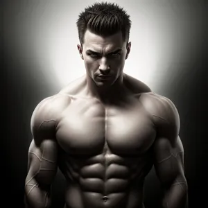 Strong and Sexy Male Bodybuilder Pose