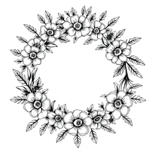 Vintage floral ornament border with swirls and plant leaves