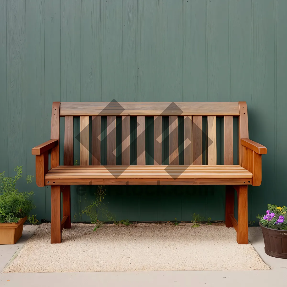 Picture of Modern Wooden Armchair with Comfortable Armrest