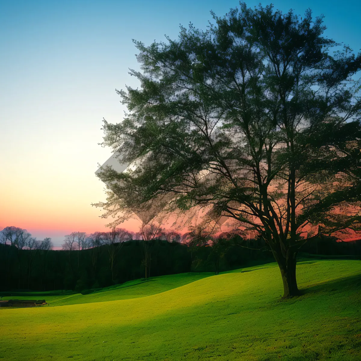 Picture of Serene Golfing Amidst Lush Countryside Landscape