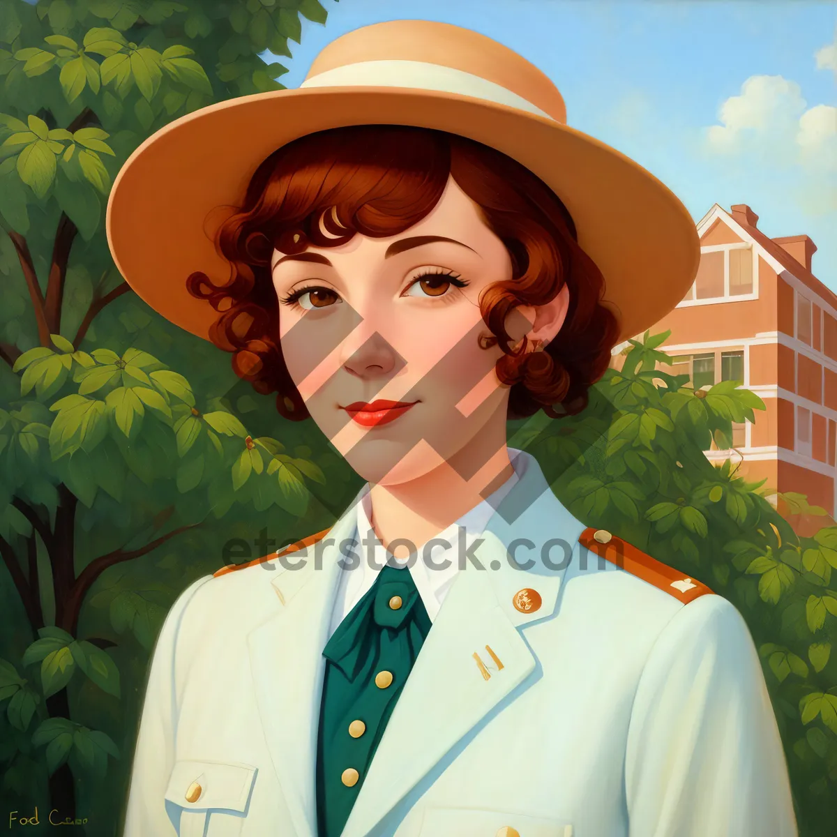 Picture of Happy doctor in trench coat with stethoscope