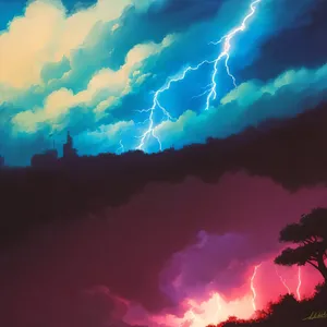 Vibrant Summer Thunderstorm illuminating the Sky