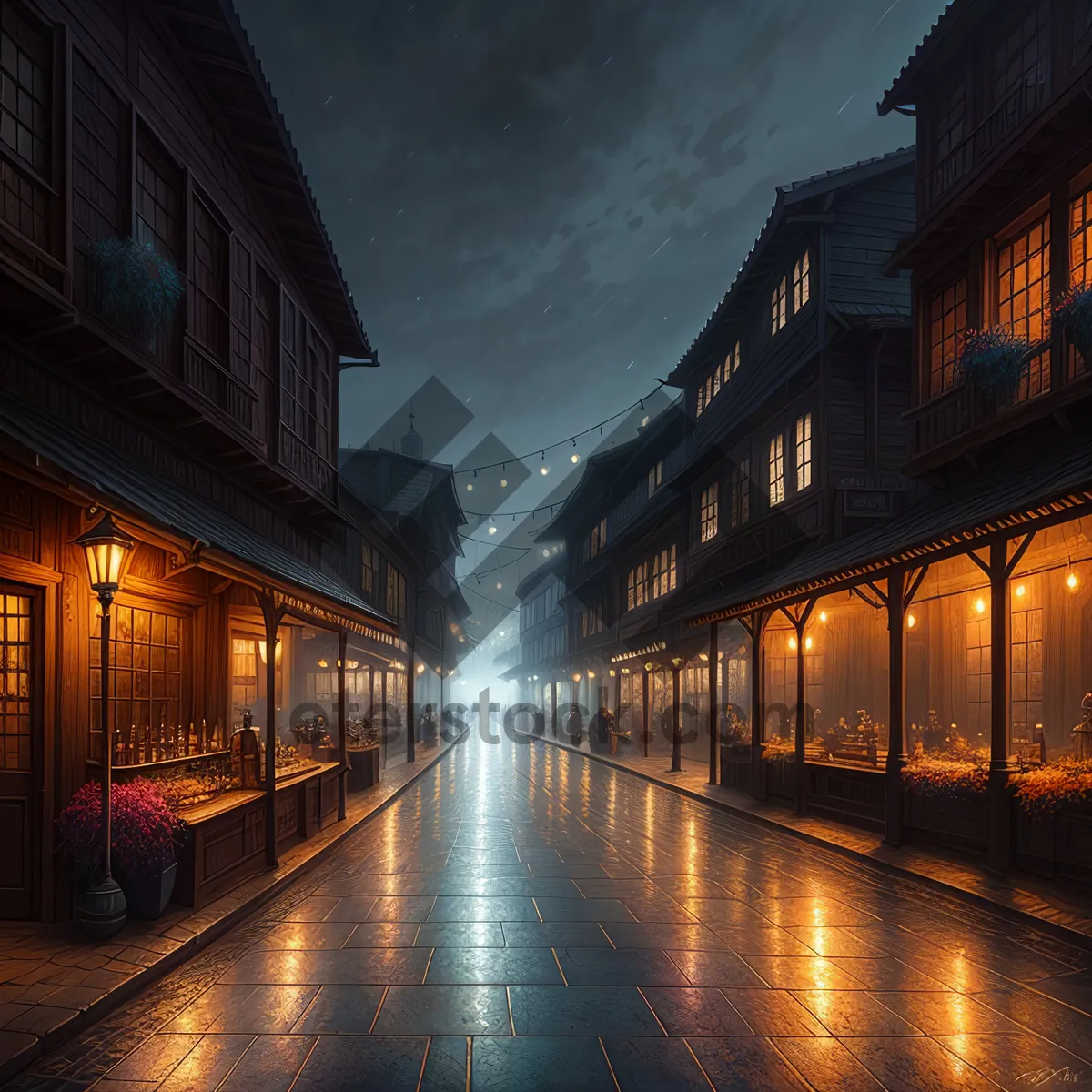 Picture of Captivating Night View of Historic Canal City and River