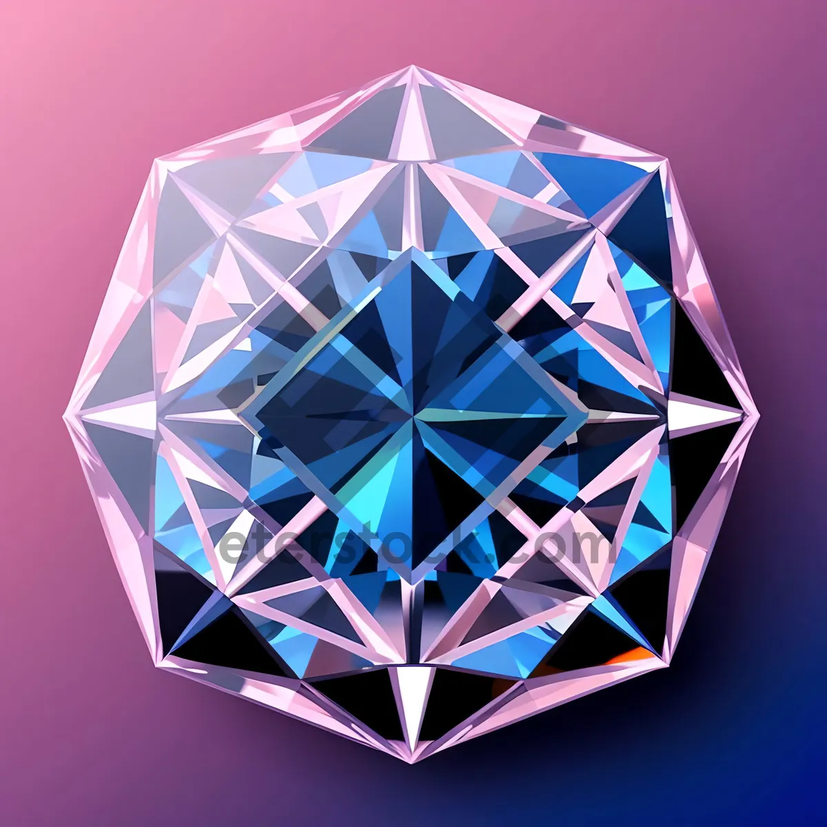 Picture of Solid Glass Gem Star Icon Decoration