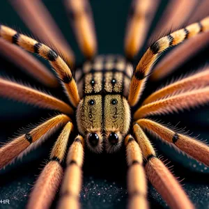 Predatory Garden Spider with Hairy Legs