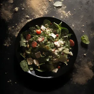 Healthy Vegetable Dinner Plate with Fresh Meat