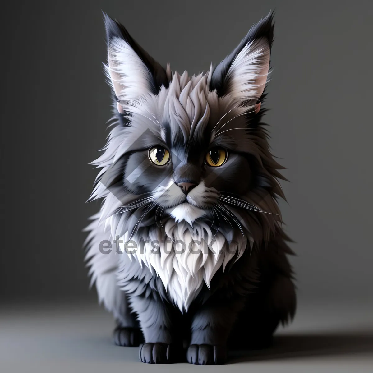 Picture of Adorable Gray Kitten with Whiskers