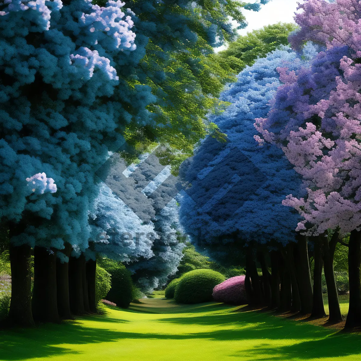 Picture of Vibrant Hydrangea Blooming in Serene Park