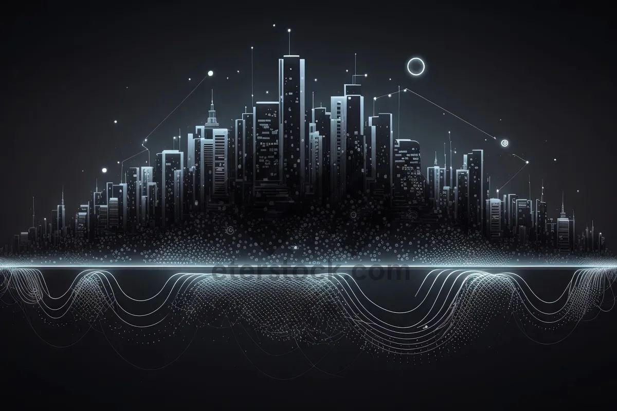 Picture of Modern digital network design with bright laser technology