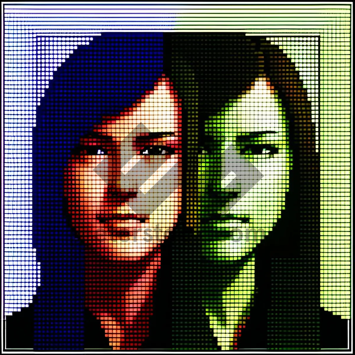 Picture of Modern Pixel Mosaic Window Screen Design