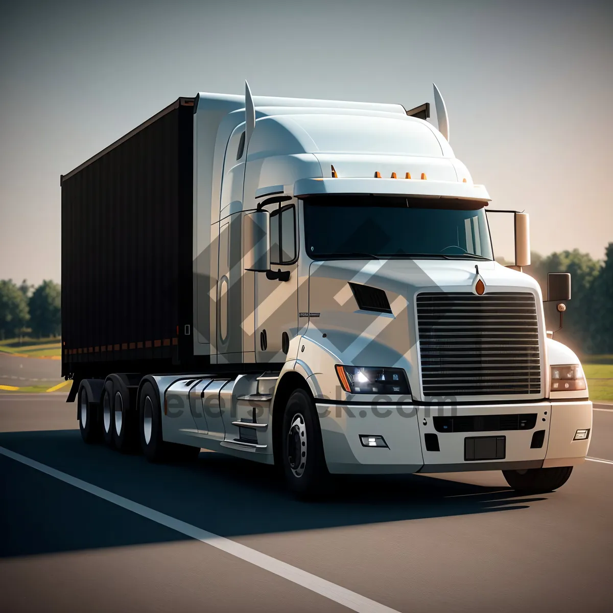 Picture of Transportation Powerhouse: Speeding Cargo Truck on Highway