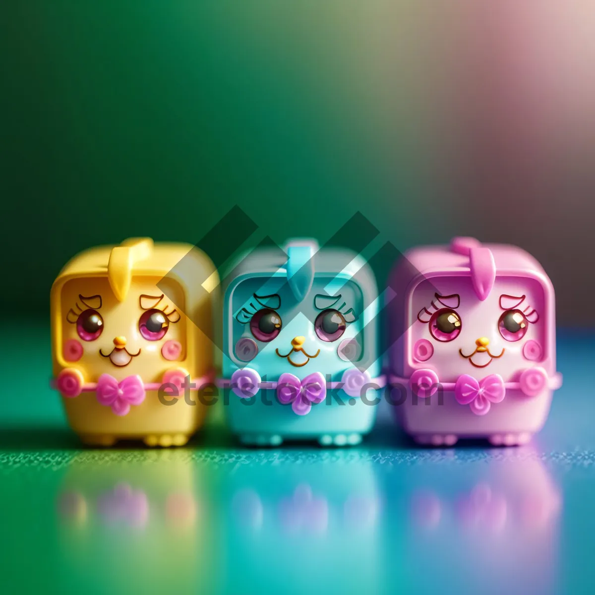 Picture of Colorful Gem Cartoon: Happy Jelly Decoration