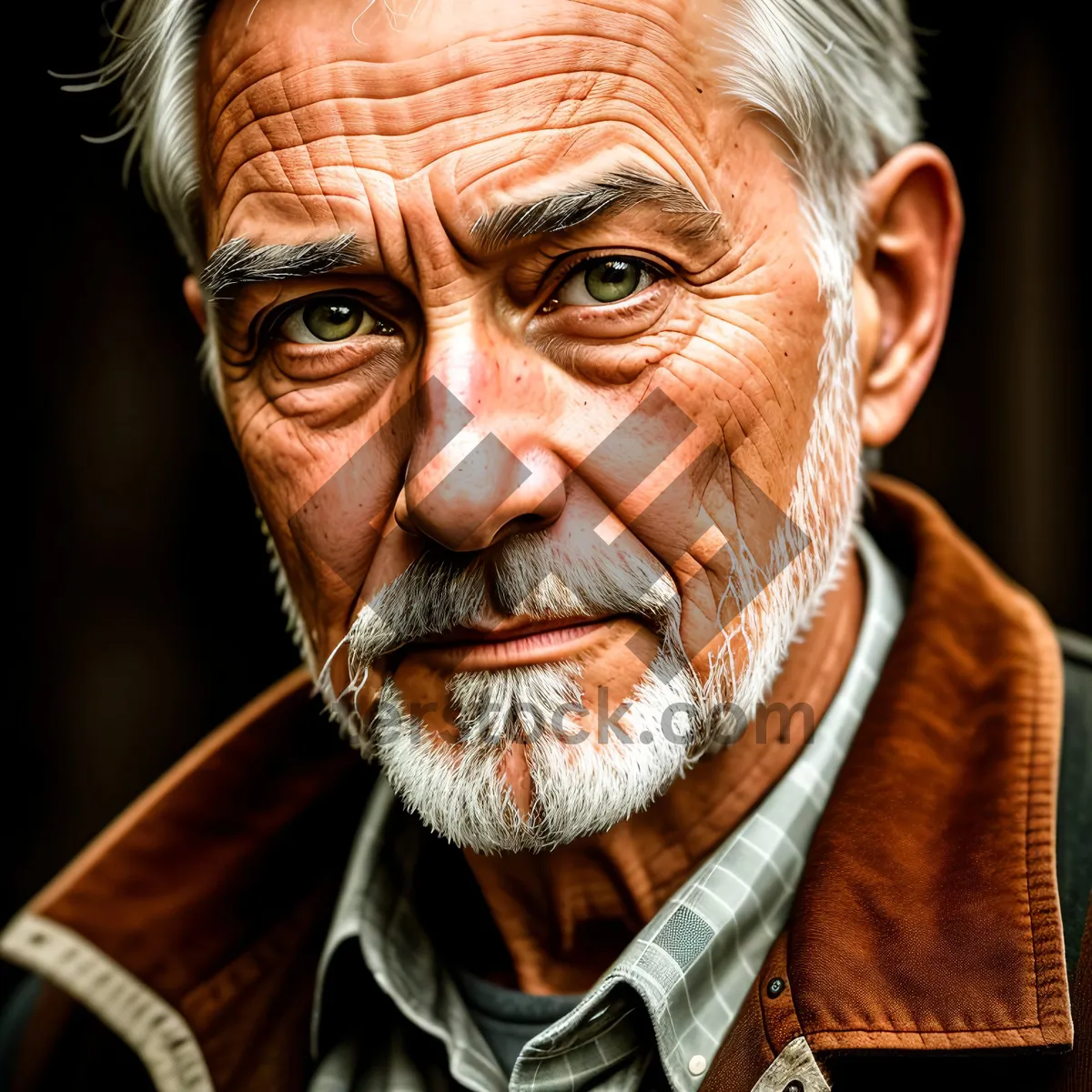 Picture of Smiling Senior Man with Gray Hair