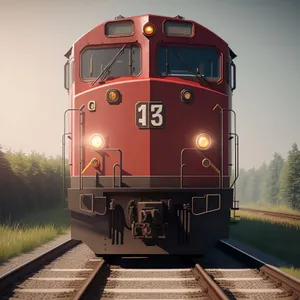 Vintage Steam Train on Railway Tracks.