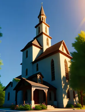 Historic Cathedral Tower Under a Protective Sky