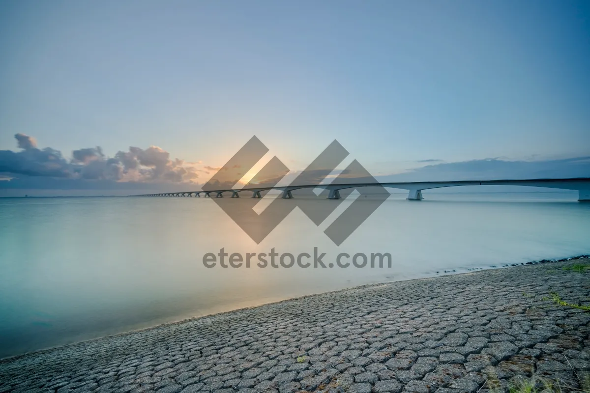 Picture of Tranquil seaside view with majestic ocean waves