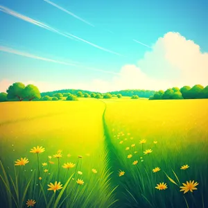 Idyllic Meadow with Vibrant Yellow Dandelions