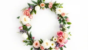 Spring floral frame decoration with retro ornate grunge elements