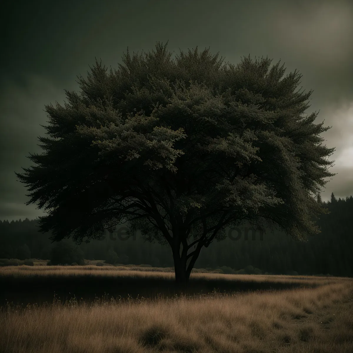 Picture of Soothing Sunset Silhouette Amidst Rustic Countryside