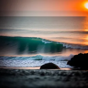 Serene Sunset Over Tropical Beach