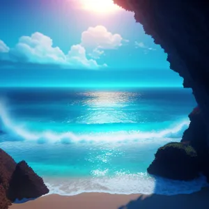 Sunny Beach Paradise: Turquoise Waves on a Sandy Shore