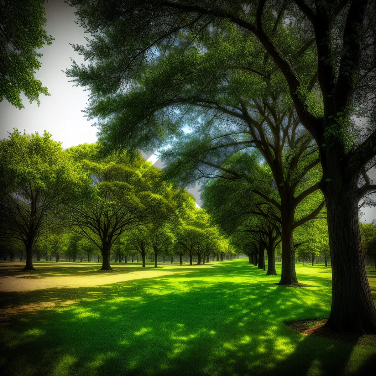 Picture of Sunny Summer Day in a Beautiful Forest Landscape