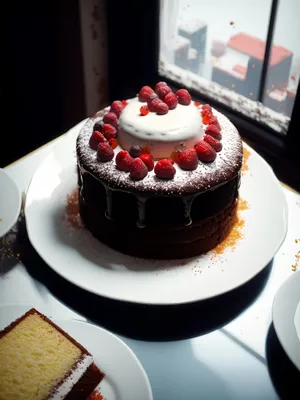 Delicious Chocolate Berry Cupcake with Fresh Raspberry